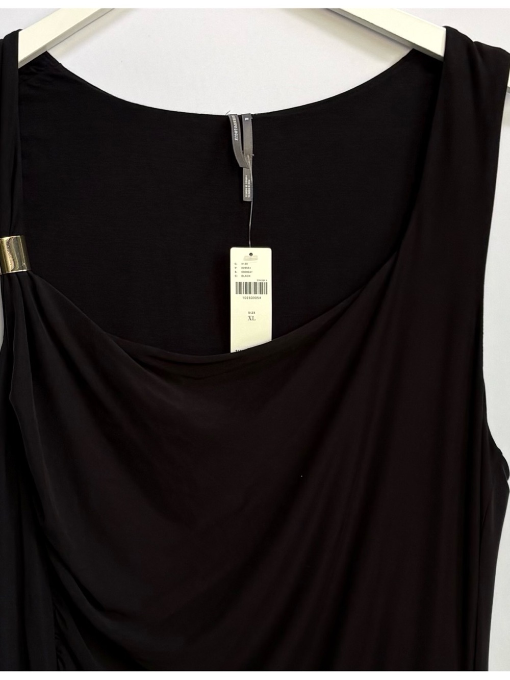 NWT Anthropologie Sleeveless Square-Neck w/ Slit Black Midi Dress, XL - Picture 9 of 12